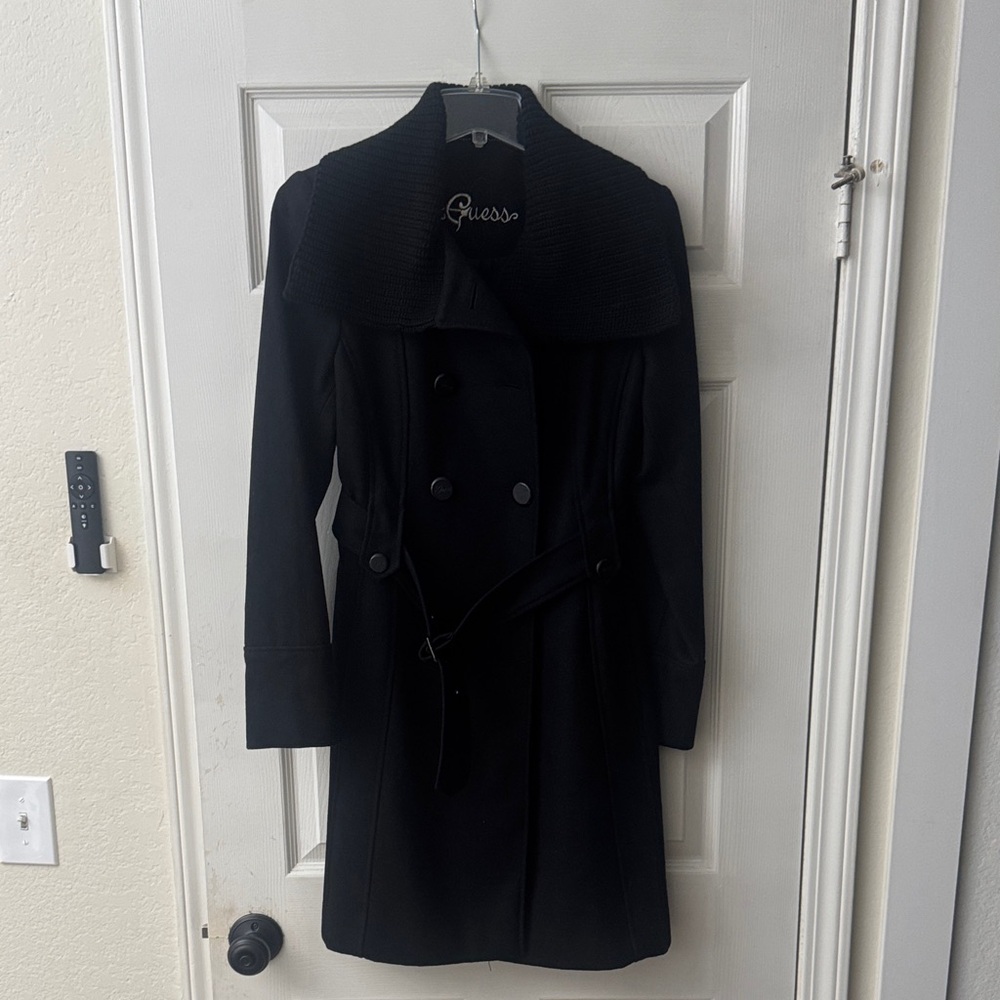 Guess Elegant Black Trench Coat